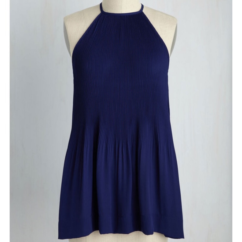 ModCloth silky blue blouse super cute